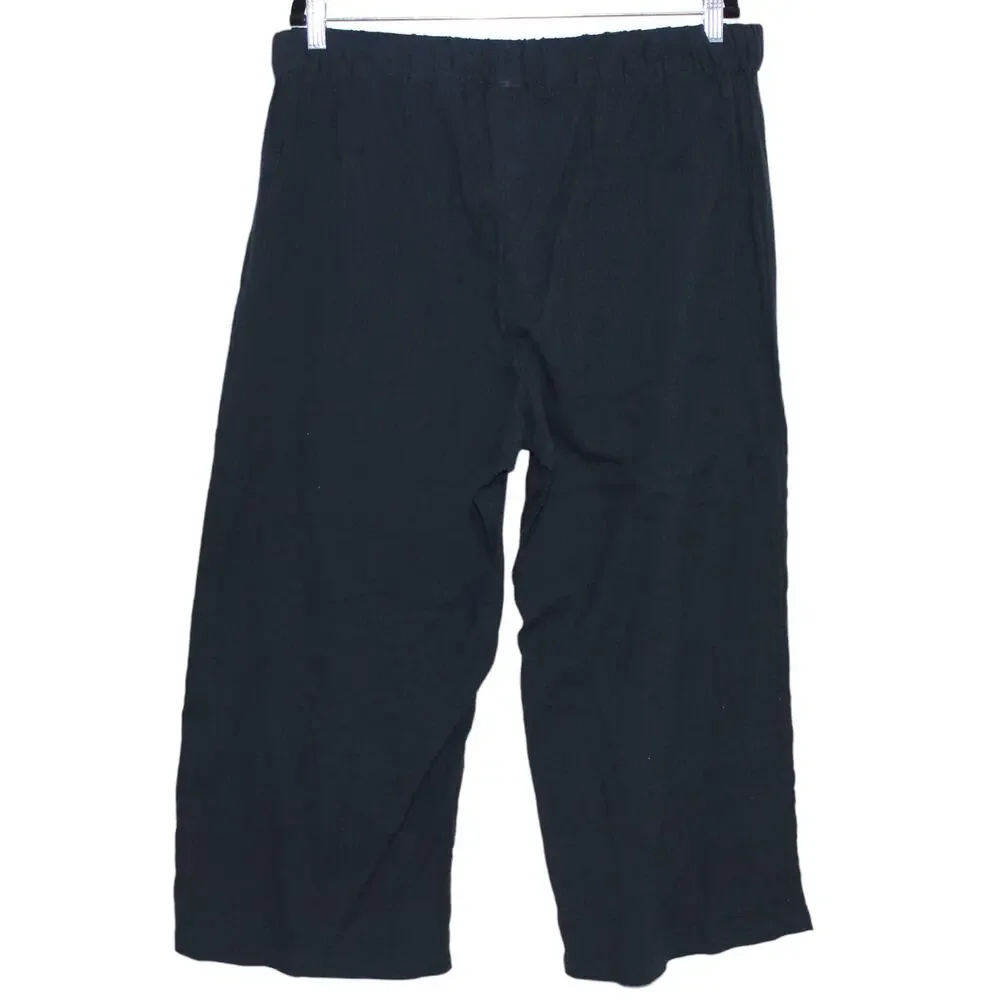 J. Crew 100% Cotton Cropped Pants Size XL Navy Blue NWT